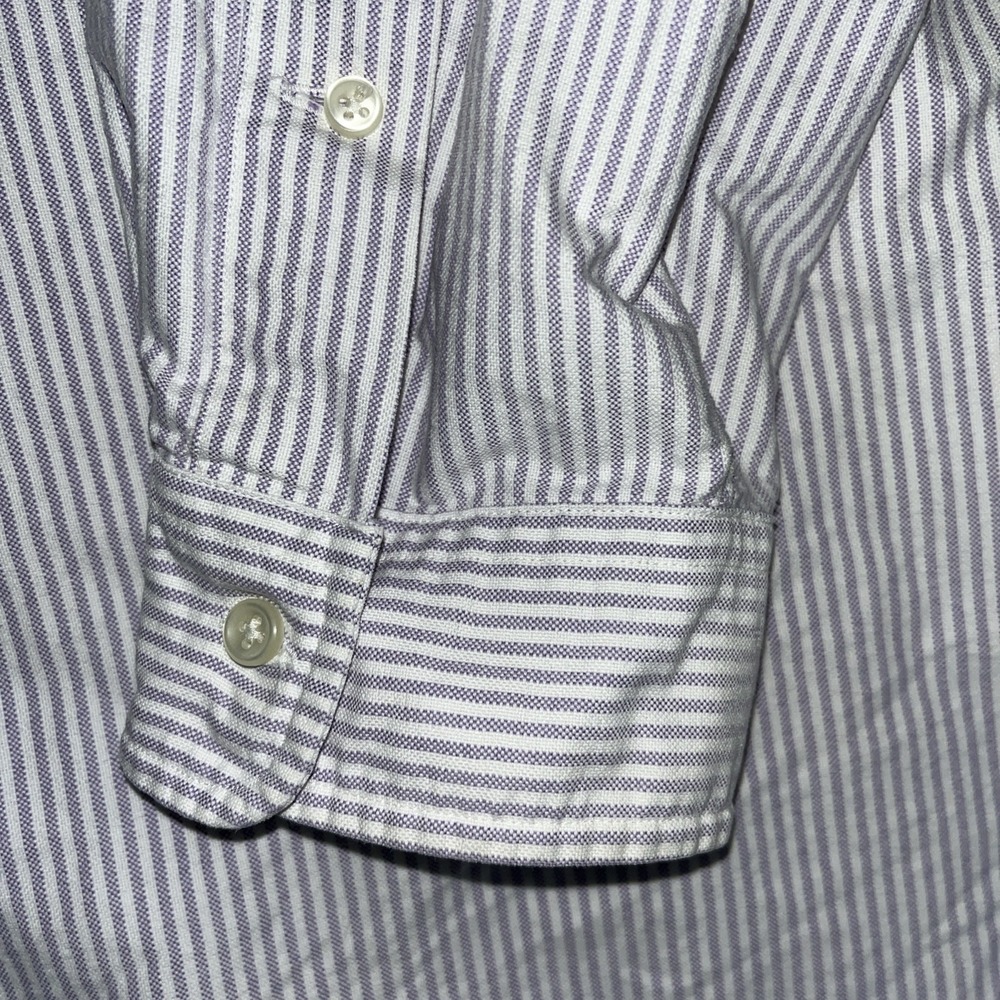 Polo Ralph Lauren XXL Classic Fit Pinstripe Button Down Shirt Flesh Pony 36/37 - Picture 2 of 16